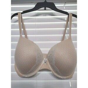 Victorias Secret Body By Victoria Perfect Shape Bra Women's Size36DDD Beige Lace